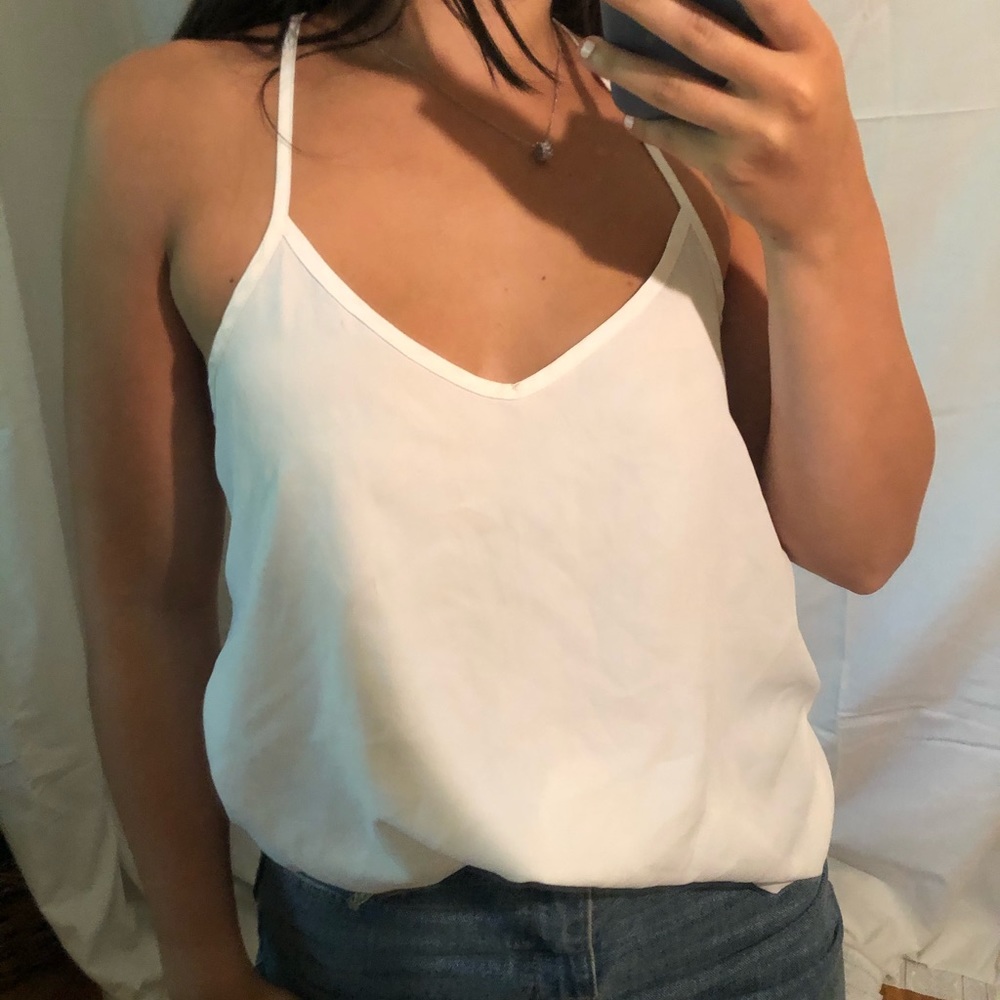 White flowy top
